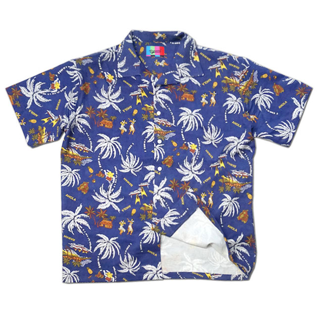 [ginghambus/깅엄버스]Aloha Hawaii Shirts Indigo Blue/하와이언셔츠/남자바캉스남방/남자바캉스코디
