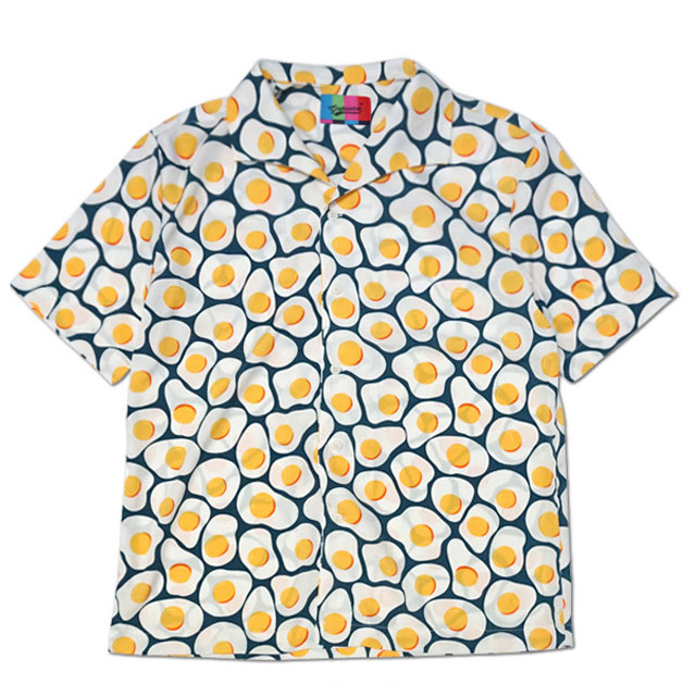 [ginghambus/깅엄버스]Sunny Side Up Shirt (2color/계란후라이패턴/남자패턴셔츠/남자반팔셔츠