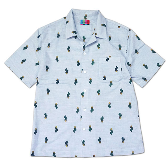 [ginghambus/깅엄버스]Cactus Open Shirt(2color) /남성패턴반팔셔츠/선인장패턴셔츠/깅엄버스반팔셔츠/린넨반팔셔츠