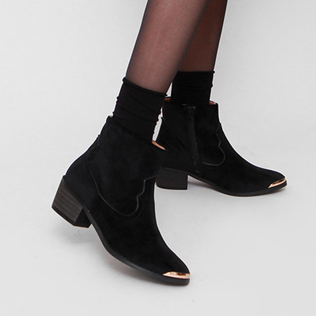 [Clala-Shoes]5cm/샤기라인 스웨이드앵클부츠/여자스웨이드앵클부츠/여자스웨이드워커