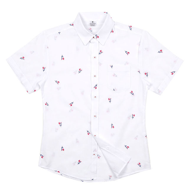 [White-pearl MAN]잔꽃패턴 반팔카라셔츠/남성패턴카라셔츠/남성패턴반팔셔츠