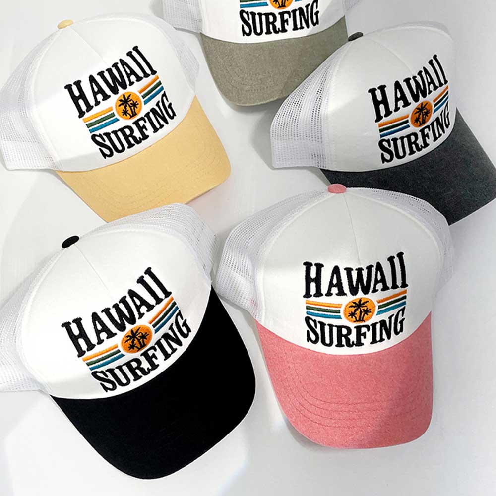 하와이자수 콤비배색메쉬볼캡
